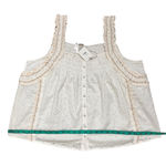 Jennifer Grace  Eyelet Sleeveless Smocked Tunic Tank Ecru Sz XL NWT Babydoll Boho Photo 9