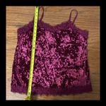 Crushed velvet/lace burgundy /red tank top Photo 9