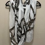 Charming Charlie White Brown Rope Design Infinity Scarf Photo 1