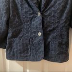 Lands' End Land’s End Navy Blue Eyelet 3/4 Sleeve Blazer 6 Photo 4