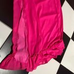 Line and Dot  Adelyn Hot Pink Maxi Slip Dress Square Neck Spaghetti Straps Ruffle L Photo 11