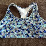 GapFit Pullover Blue and Gray Floral Pull-Over Sports Bra- Large Photo 5