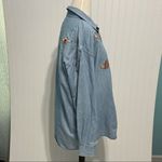 Infinity Fashions Vintage Denim Shirt Embroidered Western Long Sleeve Large Blue Photo 7