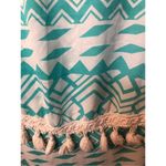 CL22 Aztec southwestern spaghetti strap sundress in turquoise and white, top wit White Size L Photo 8