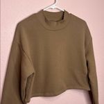 Oak +Fort Oversized Tan Cropped Minimalist Sweatshirt. Size S Photo 1