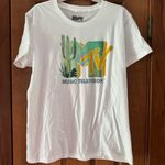 MTV Music Television T Shirt Juniors 2XL XXL White Cactus Logo Short Sleeve Top Size undefined Photo 0