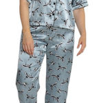Tart Collections Bird in the Stars Satin Pajamas Blue Size XL Photo 0