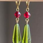 Handmade quality Czech glass beads dangle earrings🌙🌿❤️ Photo 0