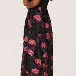 Hutch  Black Purple Floral Lace Skirt V-Neck Plunging High-Low Dress Size 4 Photo 1