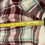 North Crest  Maroon Plaid Flannel Button-up Shirt Hi-Low Hem Front Pockets Size 1X Photo 8