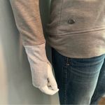 Athleta  Essence Grey High Neck Pullover XS Thumb Holes Pocket Athleisure Hoodie Photo 2