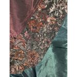 Vintage 90s Oversized Blue Purple Iridescent Floral Tapestry Coat Size Medium Photo 3