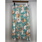 Petal and Pup  Women's Large Midi Skirt Blue Floral Cottagecore Bright Pull On Boho Photo 2