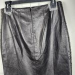 Vintage Laundry By Shelli Segal Leather Wool Pencil Skirt Black Herringbone 6 Photo 15