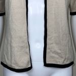 Laura Scott  Open Front-Tie Cardigan in Ecru & Black Photo 2