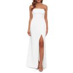 AQUA  Strapless Cut-Out Back Long A-Line Evening Gown White Size 6 Formal Dress Photo 9