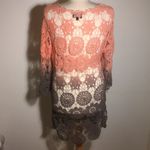 Angie  eyelet lace Ombré pink gray top coverup size M Photo 2