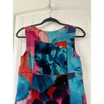 Anthropologie Leifsdottir Silk Floral Print Velvet‎ Panel Sleeveless Dress 0 Blue Photo 3