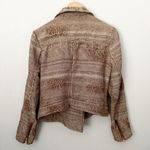 Free People | Brown Tapestry Moto Style Jacket Asymmetrical Zipper | Size 10 Photo 7