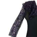 Vintage Womens Black & Purple Lace Bodycon Gothic 80s 90s Witchy USA size L Size L Photo 3
