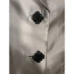 Kay Unger  Metallic Silver Blazer Jacket with Faux Fur Cuffs – Size 10 Photo 3