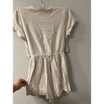 Princess Polly Tan Linen Blend Tie Front Romper One-Piece Size 4 Photo 1