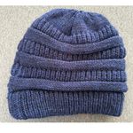 Page One | Women's Beanie Toque One Size Blue Knit Acrylic Poly Lined Ski Pom Photo 1