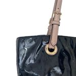 Michael Kors Black Jet Set Patent Leather Monogram Tote Shoulder Bag Photo 3