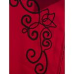 Notations  Woman‎ Red Zipper Felt Jacket Black Embroidered Design Size 2X Photo 5