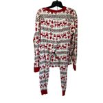 Hanna Andersson Organic Cotton Fair Isle Reindeer Holiday Pajama Set M Red Size M Photo 1