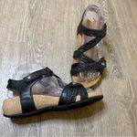 Taos Trulie Leather Sandals Black Braided Slingback Size 6 Photo 4