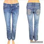 Paisley Sky Womens Denim Blue Jeans Pants Jeweled Straight Leg Size 4 EUC Photo 1
