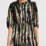 Ba&sh  Kenya Tie Dye Mini Dress Shirt Button-Down Flowy 3/4 Sleeves Size Small Photo 0