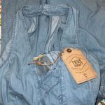 True Craft  small juniors desert dreams chambray denim halter v neck romper new Photo 5