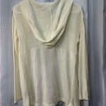 Say What? Say What? Women’s medium Cream Open-Knit Sweater, hooded Photo 1