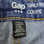 Gap  Women's Jeans 6 Blue Distressed Coupe Girlfriend Mid Rise Skinny Fit Button Photo 2