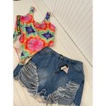 Forever 21 Prettylittlethings &  Y2K Pepsi Bodysuit & Distressed Denim Shorts 24 Photo 1