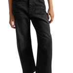 Free People  We The Free Deep Trance Dropped Boyfriend Barrel Jeans Black Size 30 Photo 0