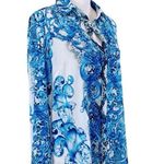 Alberto Makali Large  Paisley Animal Print Button Down Shirt Women’s Long Sleeve Photo 3