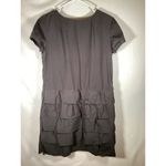 J Crew Ruffled Carly Dress Size 6 Gray Short Sleeved Layered Y2K Cottagecore Photo 3