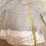 mm mm mm lace split back scoop neck pullover long sleeve knit sweater Size L Photo 2