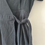 Marine layer Valencia Wrap Dress Black Cotton S Photo 4