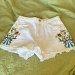 ZARA White  embroidered floral shorts size 2 NWOT Photo 1