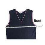 Vertigo Paris Dress Black w Pink Trim V neck Ribbed Sleevless Women Size XLarge Photo 4