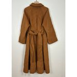 Silk Maison Double Breasted 100% Wool Coat with Belt NWT Size Small Tan Photo 2