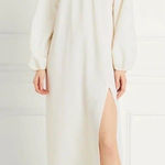 Hill House  Ivory Coconut Milk‎ Long Sleeve Backless The Simone Maxi Dress Small Photo 0
