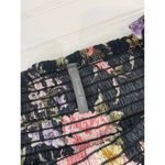 Nevena Rae Womens Jumpsuit Floral Multicolor Smocked Button Short Sleeve Size L Black Size L Photo 5