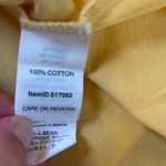LL Bean Short Sleeve Notch Neck Butter Yellow Cotton Top Womens Medium Photo 6