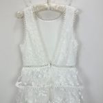 Lulus NEW Look So Sweet White Embroidered Lace Mini Dress Party Ruffle M Photo 8