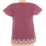 Modcloth Red Daisy Micro Floral Blouse with Embroidered Lace Trim Size Medium M Photo 1